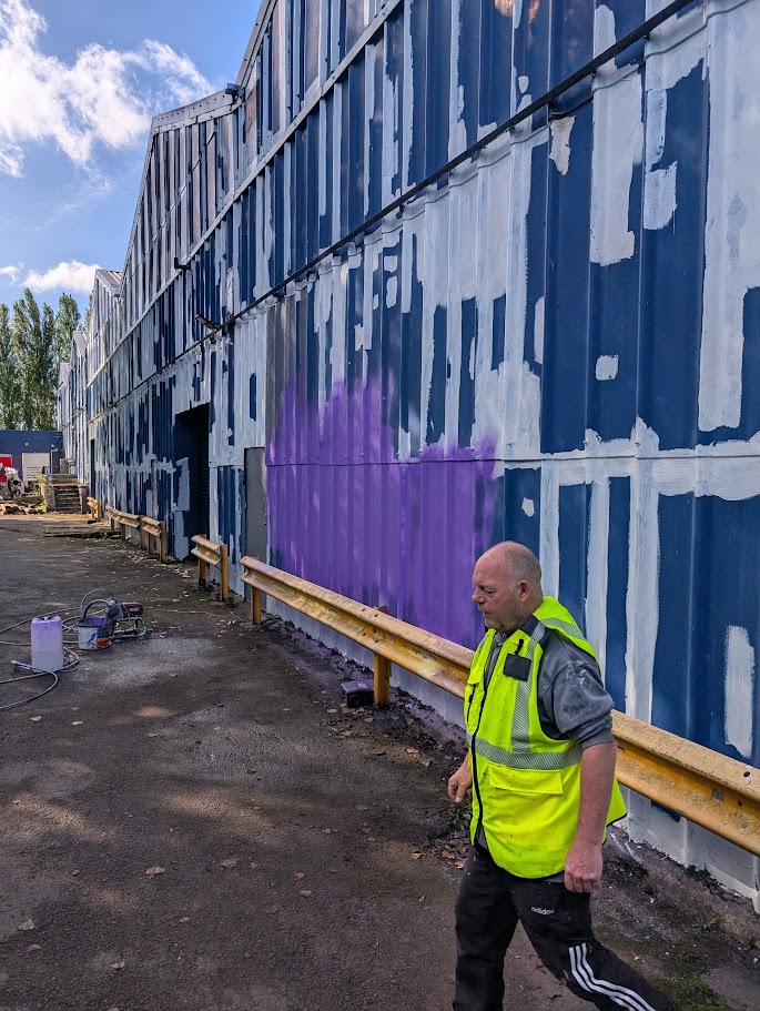 Asbestos sampling being arranged in a commercial building in Sheffield