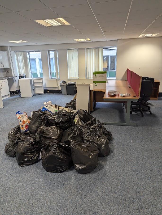 Commercial builders clean being completed after refurbishment works in Sheffield