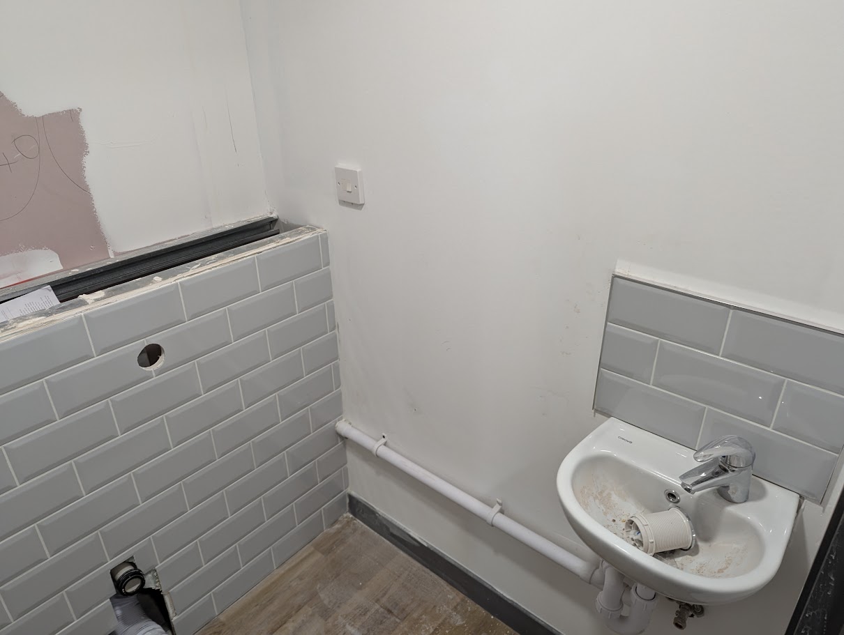 Commercial plumbing installation work in a Sheffield premises