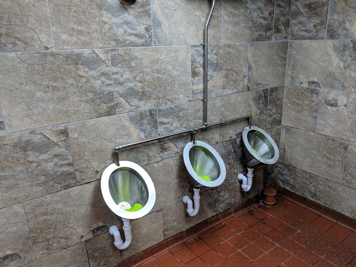 Commercial wall tiling being installed in a WC in Sheffield