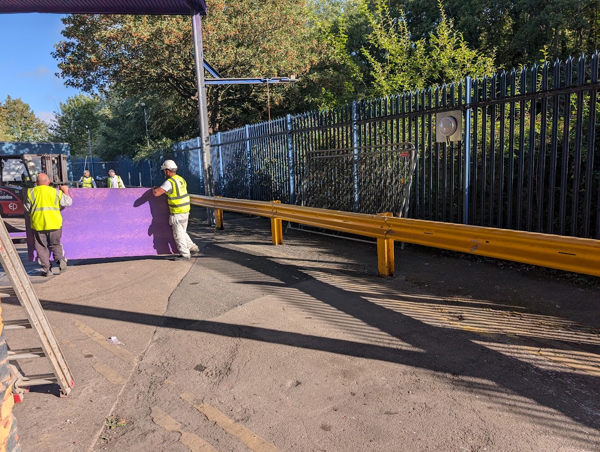 Security barriers installed on an industrial or commercial site