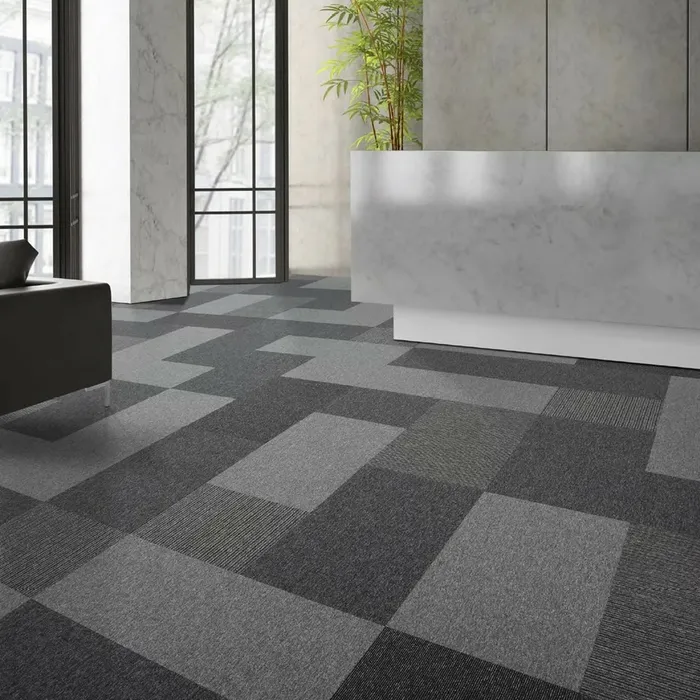 Commercial carpet tile installation for office flooring