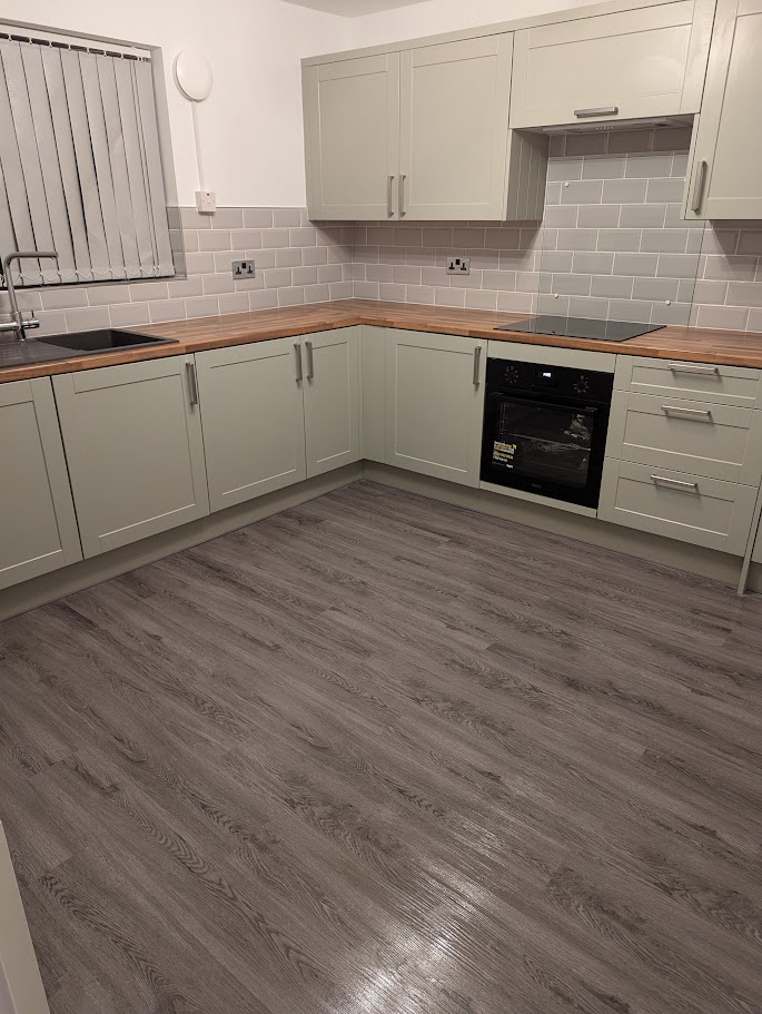 Installing commercial vinyl flooring in a Sheffield premises