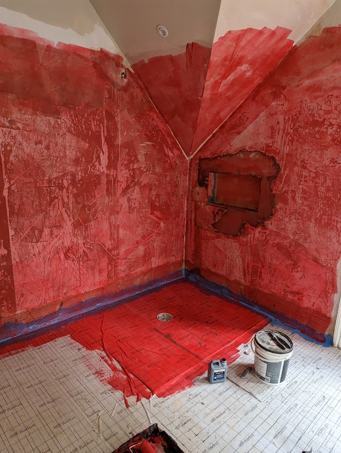 Tiling a wet area with appropriate waterproofing preparation